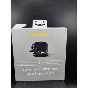 Heyday Open Ear Wireless Sport Earbuds Bluetooth 5.4 Secure Fit Hook Black
